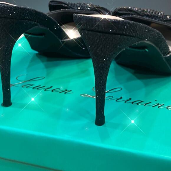 Lauren Lorraine “Lolly” Rhinestone Black Slip-On Dress Shoes NEW IN BOX! Size 11 - Picture 5 of 7